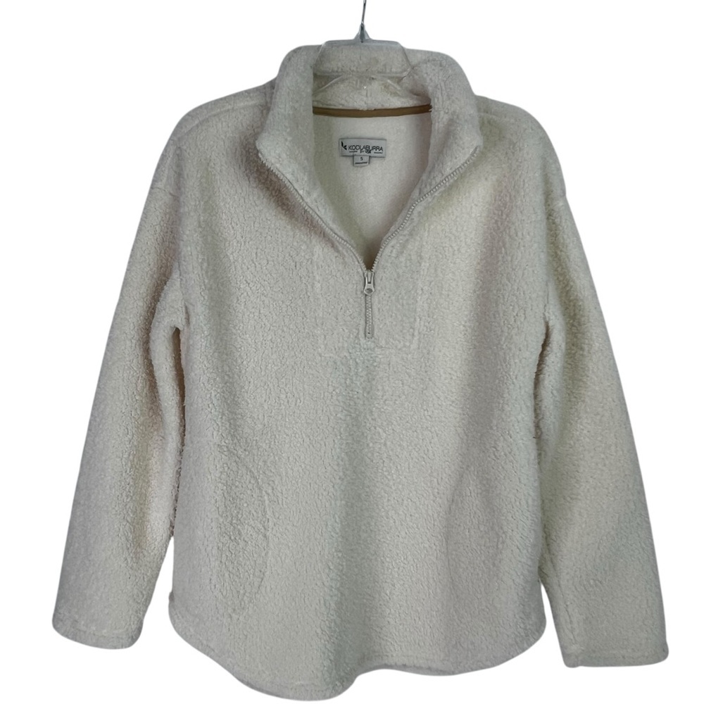 KOOLABURRA BY UGG Women’s 1/4 Zip Pullover Fleece Sz Small Pockets Ivory Color